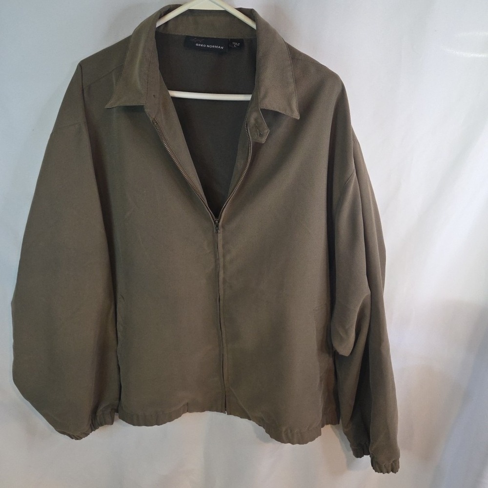 Greg Norman Jacket Full Zip Mens Large Beige Vintage